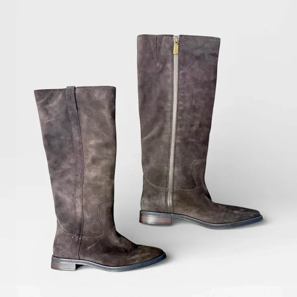 Blondo Waterproof Deacon Suede Knee High Boots Chocolate/Gray – Sz 9M